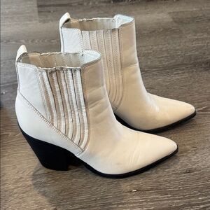 Marc Fisher White Ankle Booties